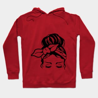 Powerful Girl in a Bun Illustration Hoodie